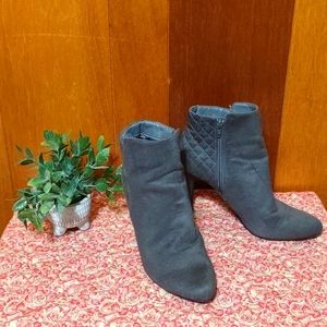Gray stiletto boots